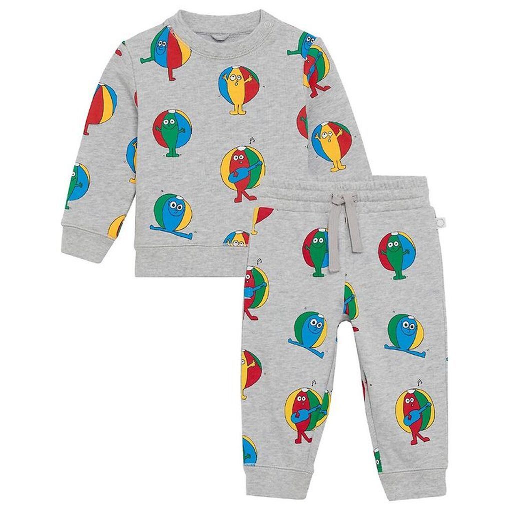 Stella McCartney Kids Sweatsæt - Gråmeleret m. Badebolde