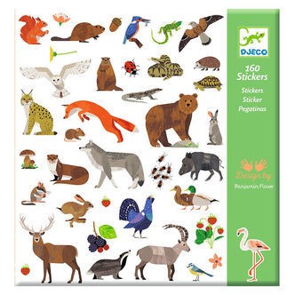 Djeco Klistermærker - 160 stk - Fauna