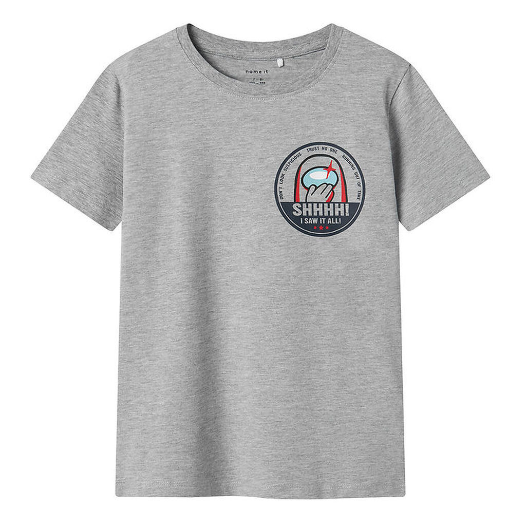 Name It T-shirt - NkmJett Among Us - Grey Melange m. Print