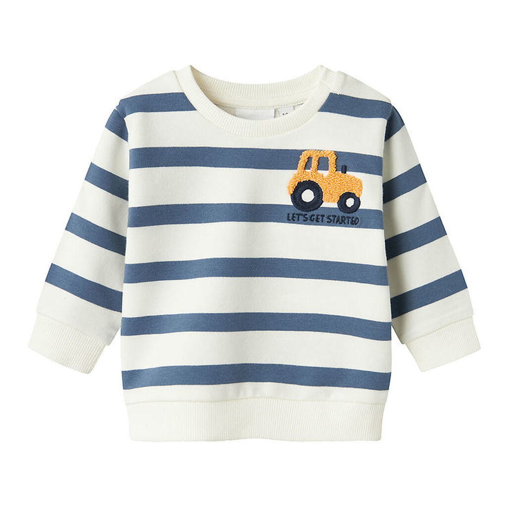 Name It Sweatshirt - NbmBevo - China Blue m. Striber/Traktor