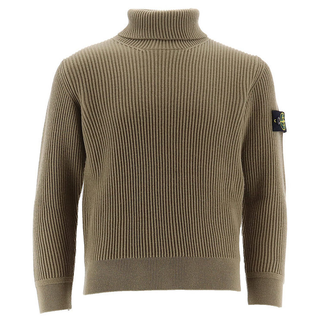 Stone Island Bluse m. Rullekrave - Uld - Sage