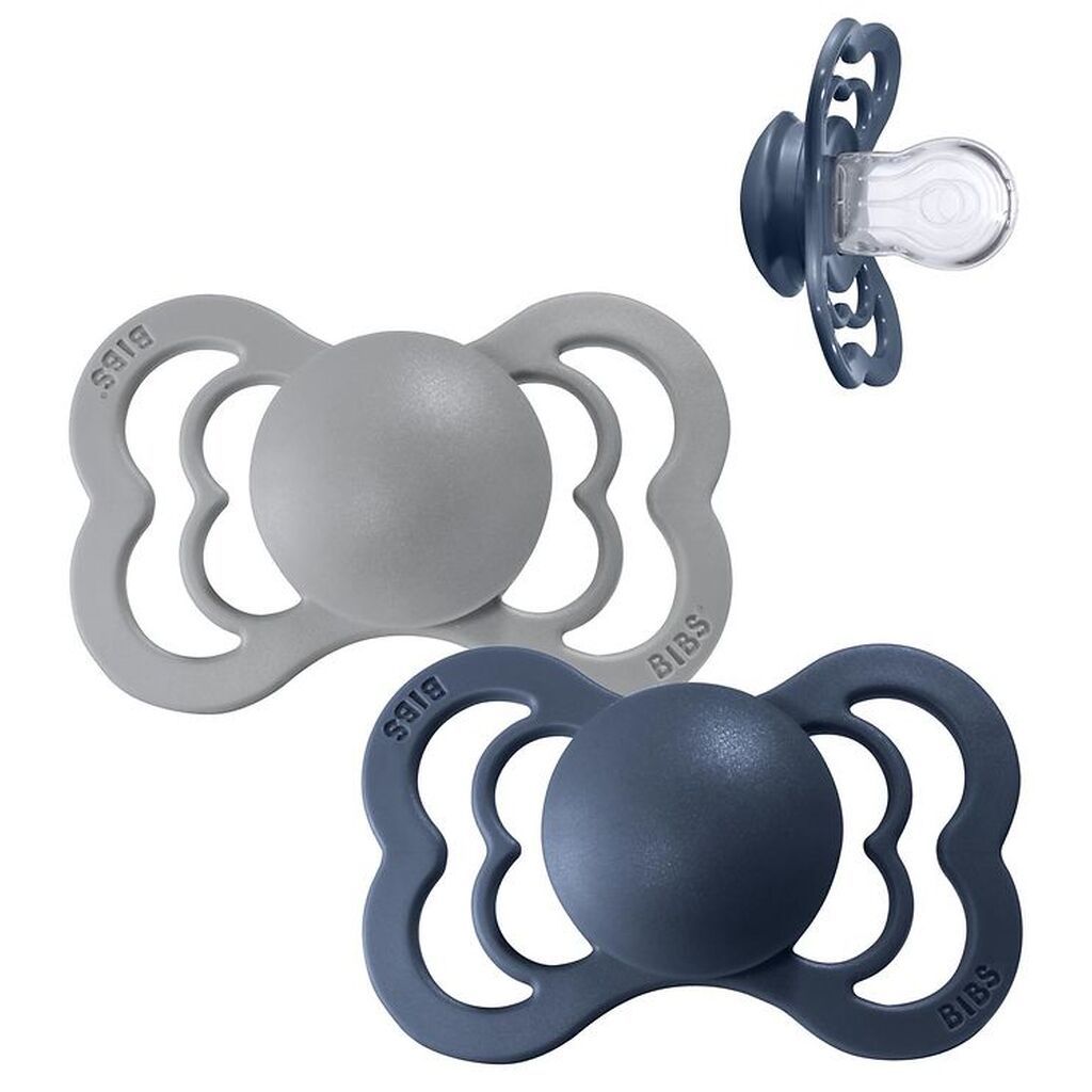 BIBS Supreme Sutter - Str. 1 - 2-pak - Symmetrisk - Cloud/Steel