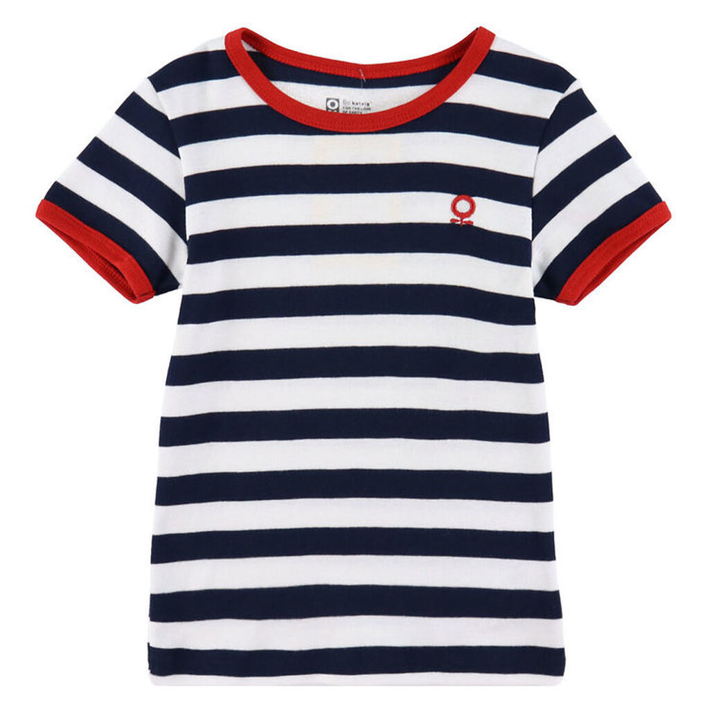 Katvig T-shirt - Navy/Hvid Stribet