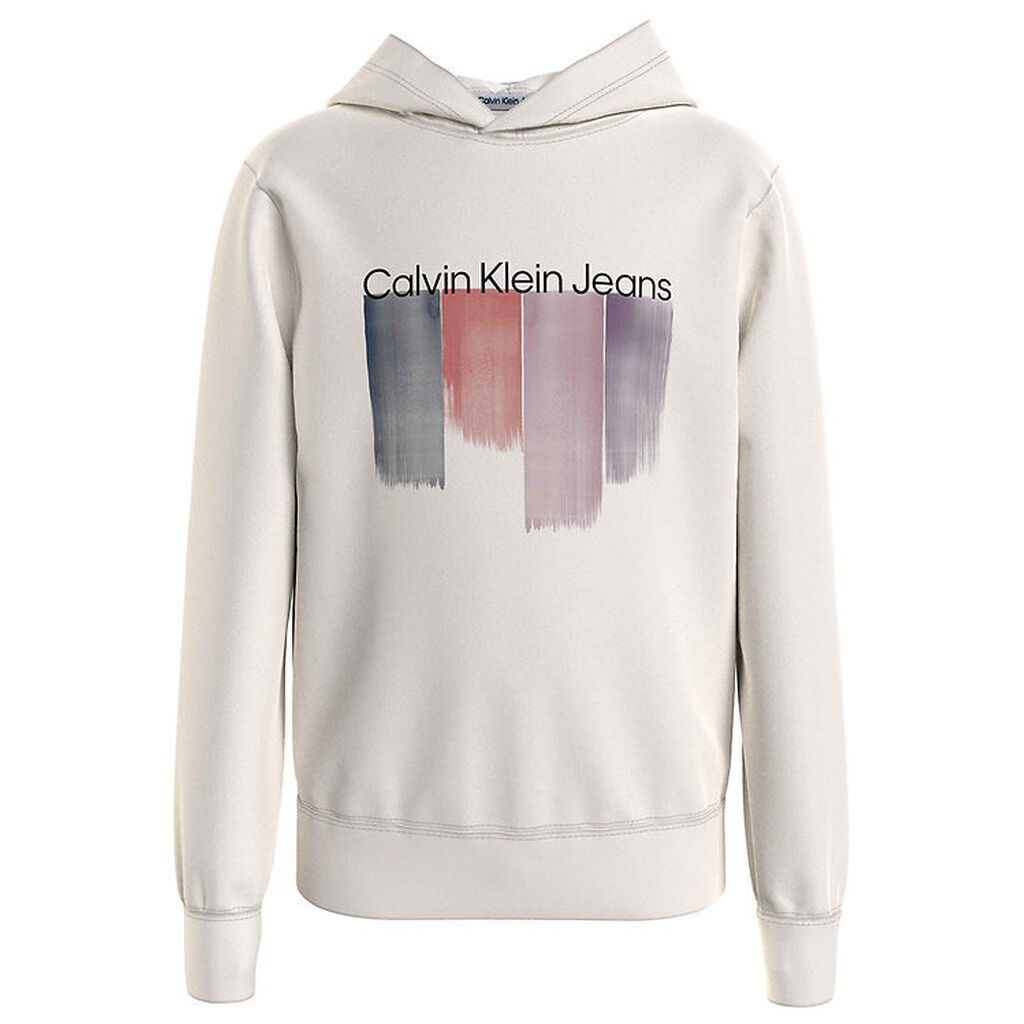 Calvin Klein Hættetrøje - Placed Brushstrokes - Whitecap Gray