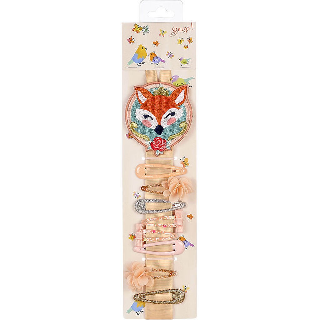 Souza Hårspænder m. Ophæng - 8-pak - Ræv