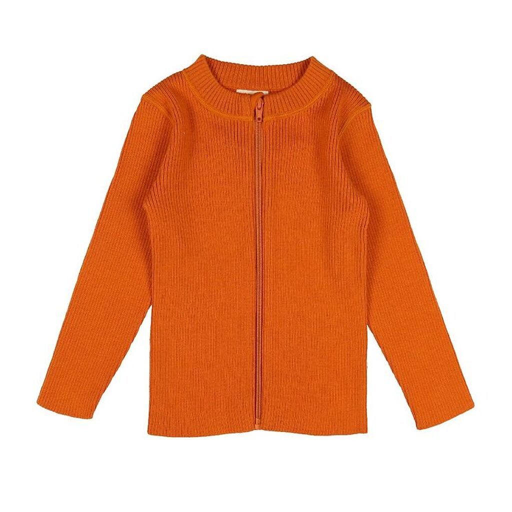 Voksi Cardigan - Rib - Uld - Warm Orange