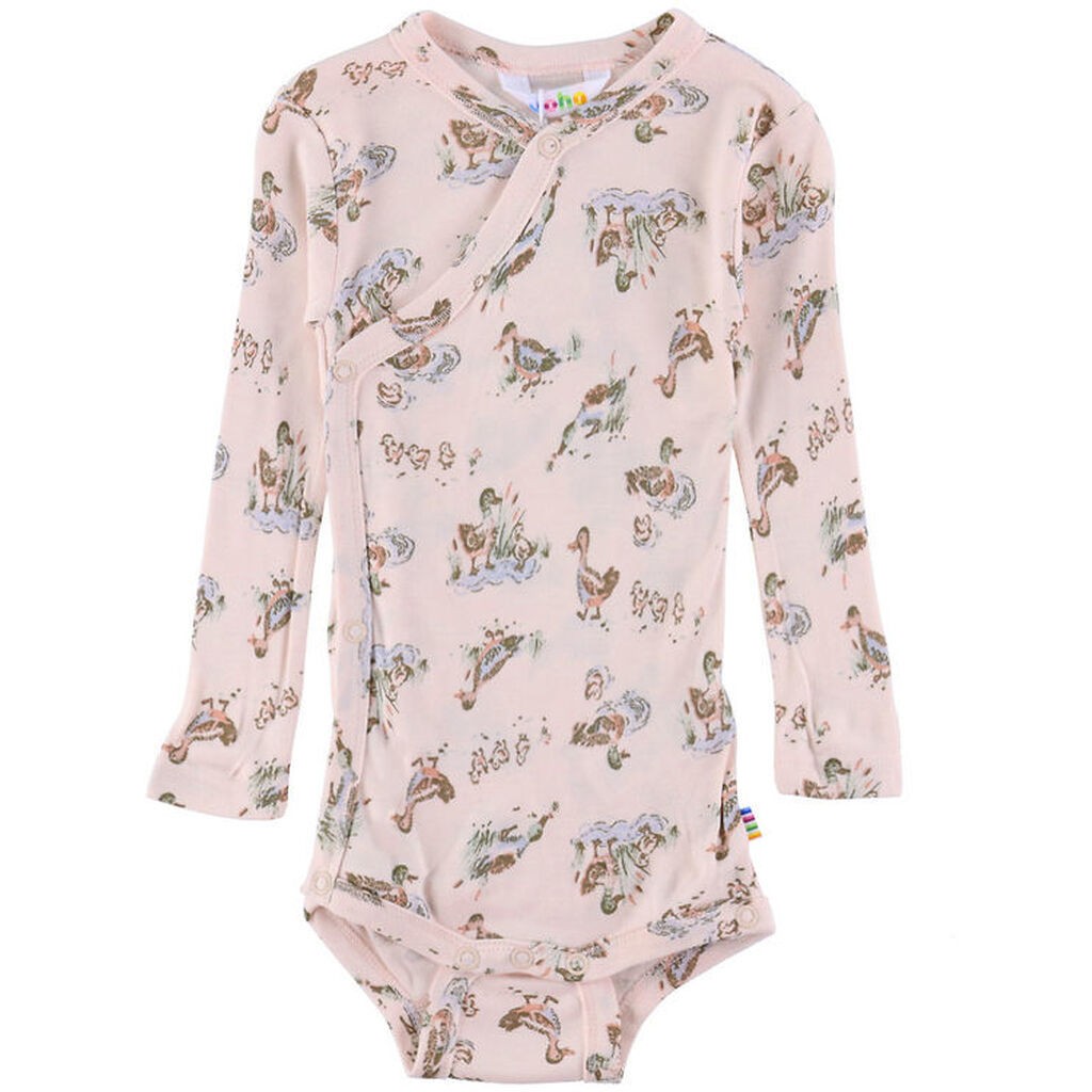 Joha Slå-om Body l/æ - Viskose/Bambus - Lyserød m. Ænder