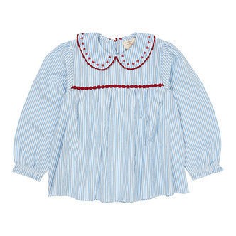 Copenhagen Colors Tunika - Sky Blue W. Cream Stripe W. Berry