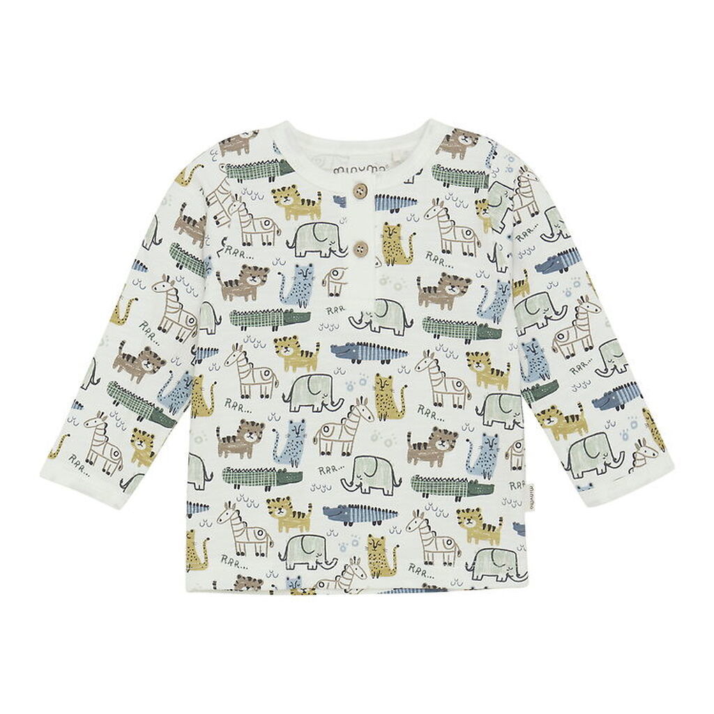 Minymo Bluse - Marshmallow White m. Print