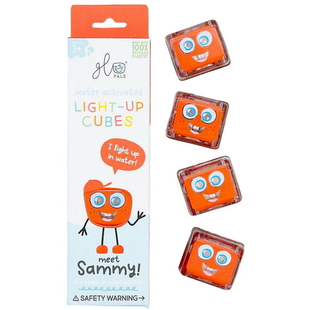 Glo Pals Sansekuber m. Lys - Sammy - 4 stk. - Rød