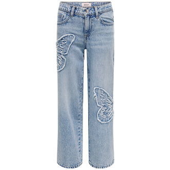 Kids Only Jeans - KogJenna - Wide - Light Blue m. Sommerfugl