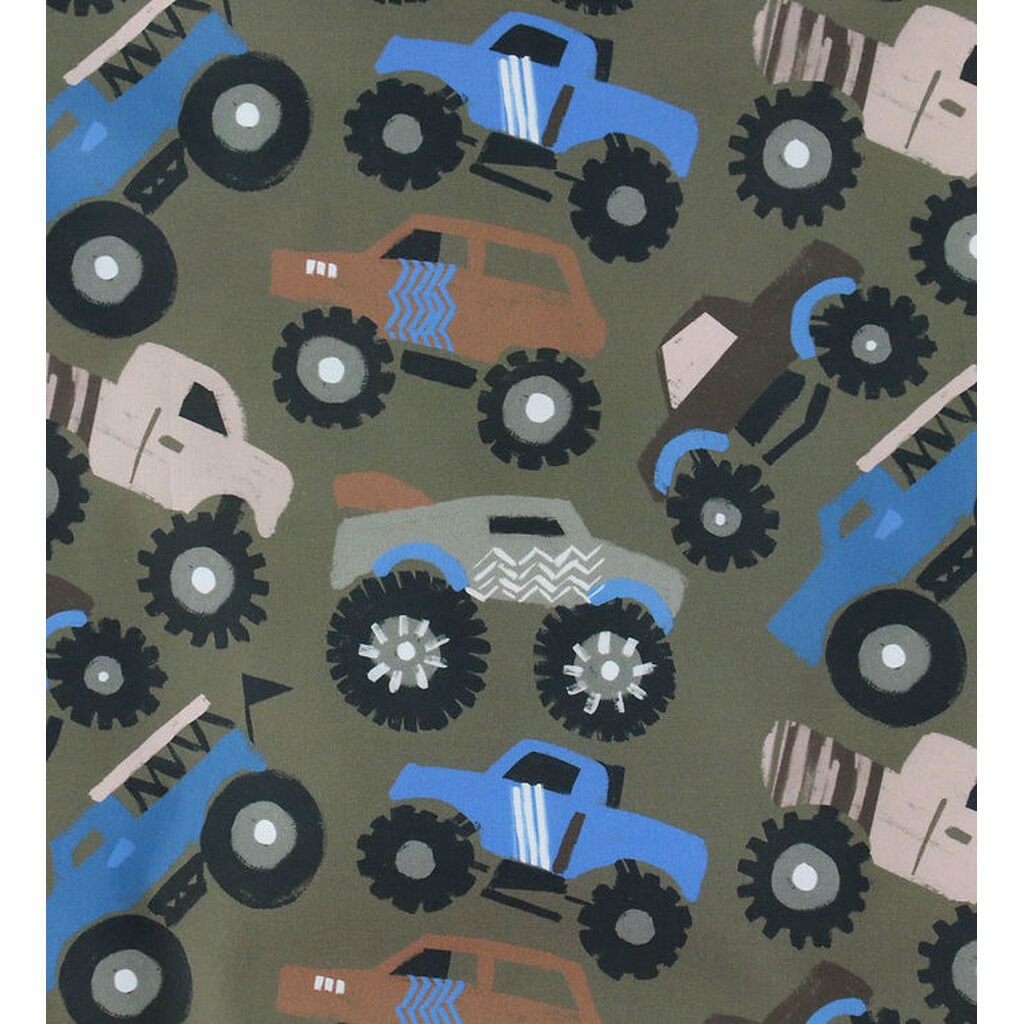 Nørgaard Madsens Sengetøj - Poplin - Baby - Army m. Biler