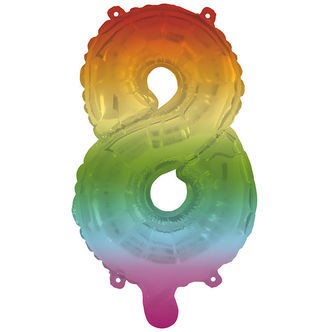 Decorata Party Foileballon - 95 cm - No 8 - Rainbow