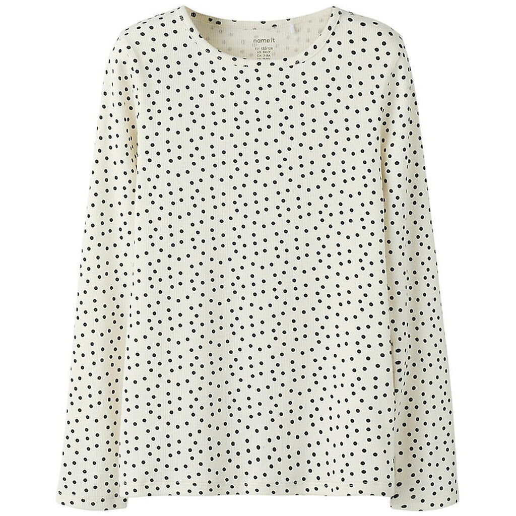 Name It Bluse - Rib - NkfTenna - Gardenia m. Prikker