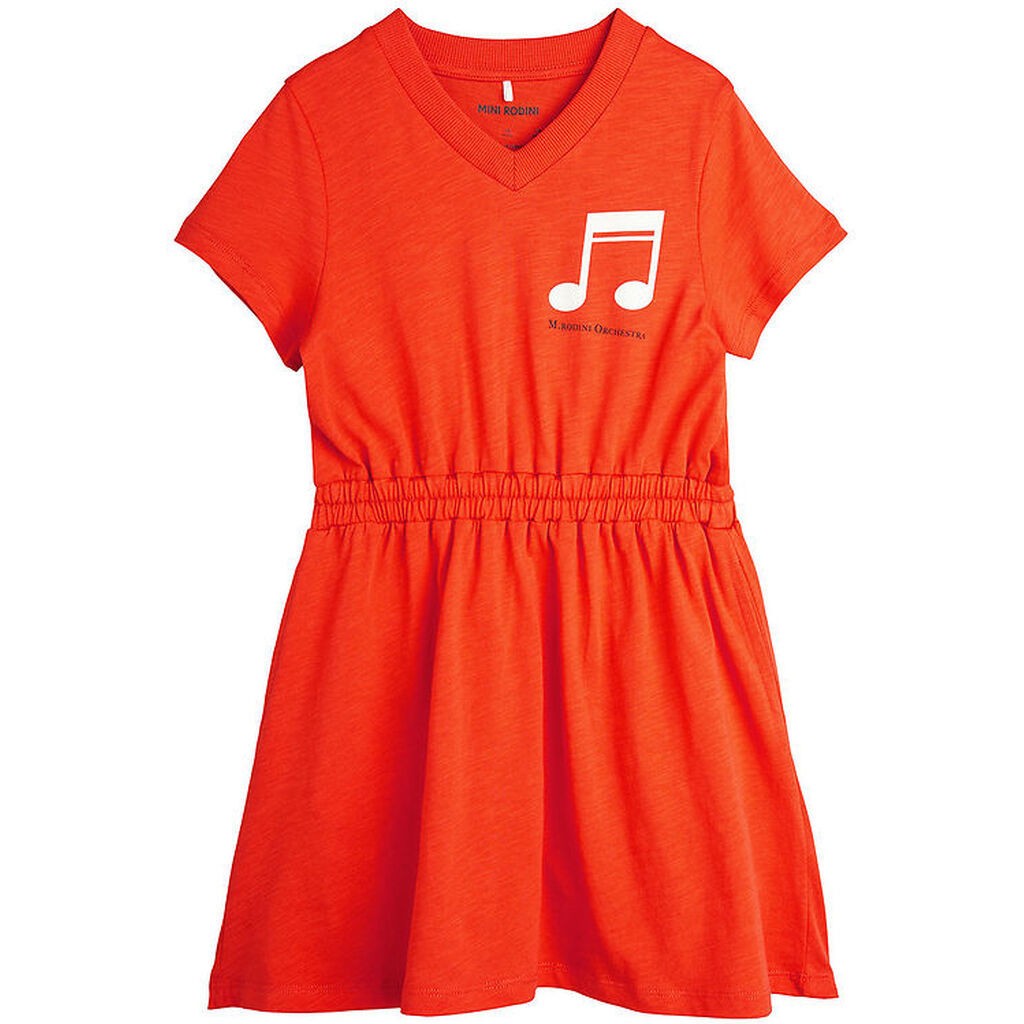 Mini Rodini Kjole - Note - Rødorange