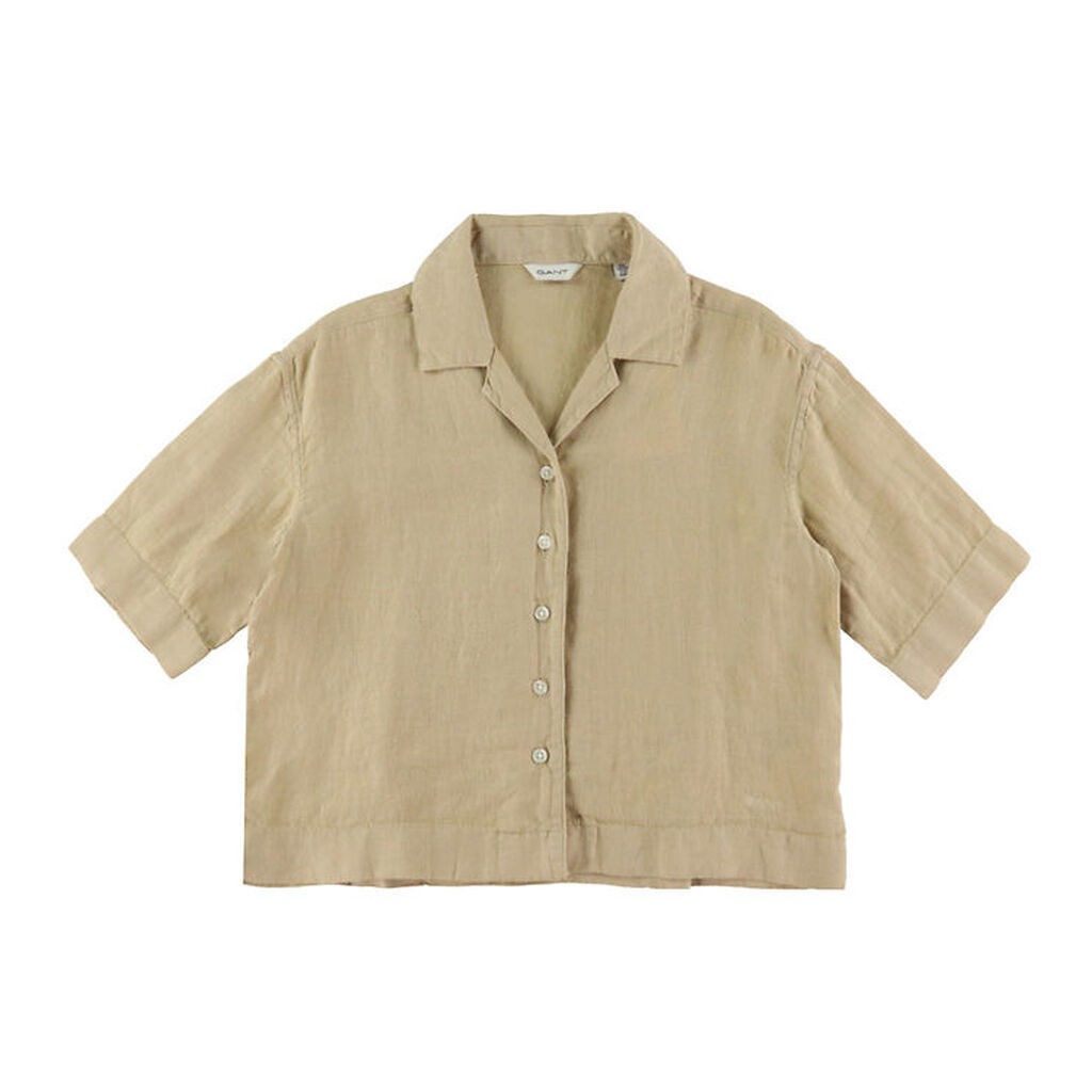 GANT Skjorte - Hør - Boxy - Dry Sand