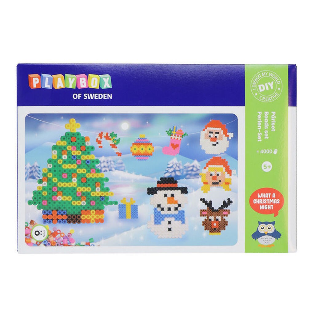 Playbox Perlesæt - 4000 stk. - Julemotiver