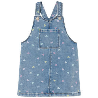 Name It Kjole - Short - NmfRosa - Medium Blue Denim/Hearts