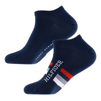 Tommy Hilfiger Ankelstrømper - 2-pak - Navy m. Rød