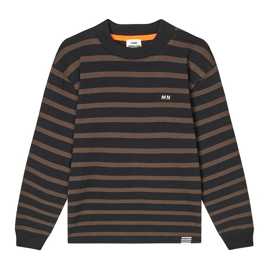 Mads Nørgaard Bluse - Stripe Carlito - Sort/Demitasse