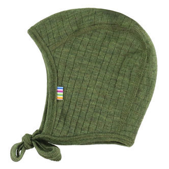 Joha Babyhjelm - Uld - Rib - 2-lags - Mørk Oliven