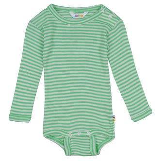 Joha Body l/æ - Rib - Uld/Silke - Off White/Grøn