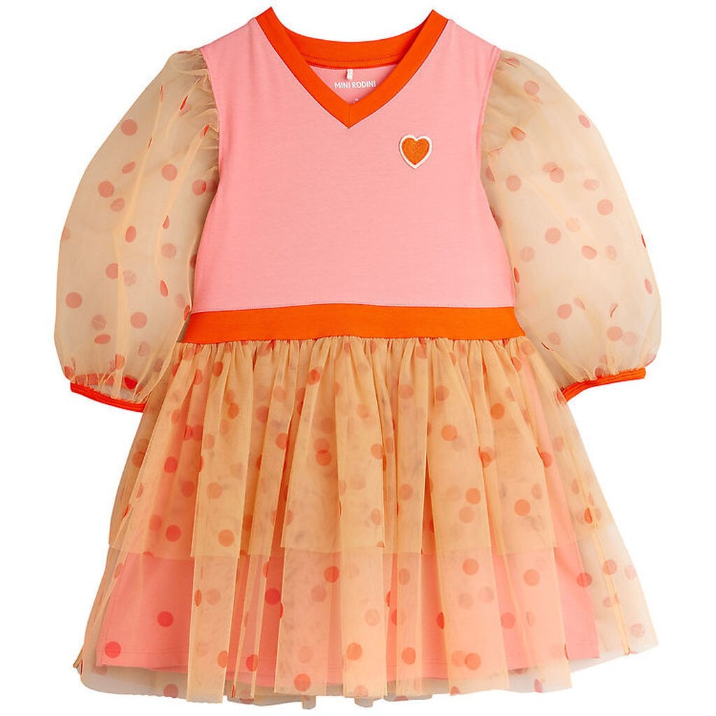 Mini Rodini Kjole - Tyl - Pink m. Prikker