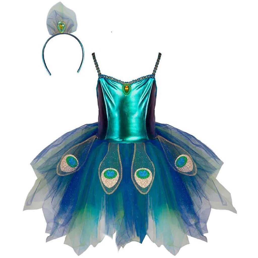 Great Pretenders Udklædning - Påfugl - Blå m. Glimmer