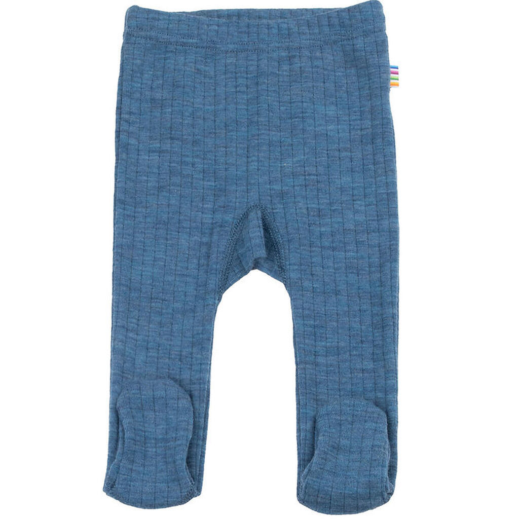 Joha Leggings m. Fødder - Uld - Denim Blå