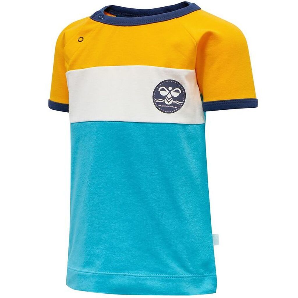 Hummel T-shirt - hmlAnton - Gul/Turkis