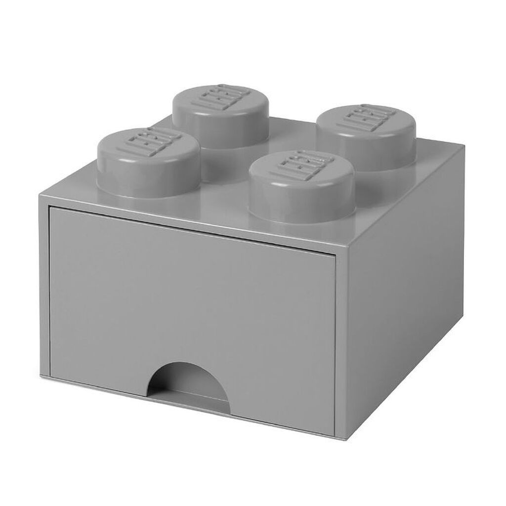 LEGOÂ® Storage Opbevaringsskuffe - 4 Knopper - 25x25x18 - Grå