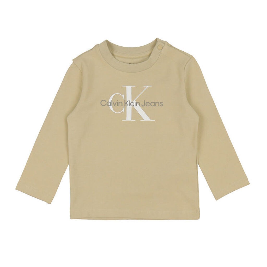 Calvin Klein Bluse - Monogram - Pale Khaki