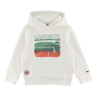 Lacoste Hættetrøje - Hvid m. Print