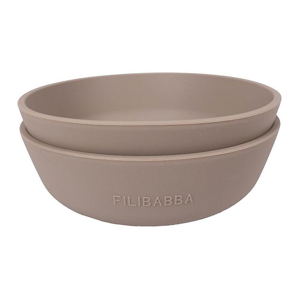 Filibabba Skål - Silikone - 2-Pak - Warm Grey