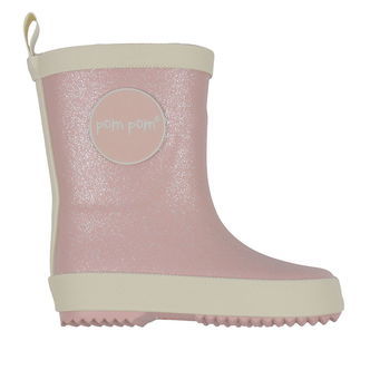Pom Pom Gummistøvler - Rose Glitter