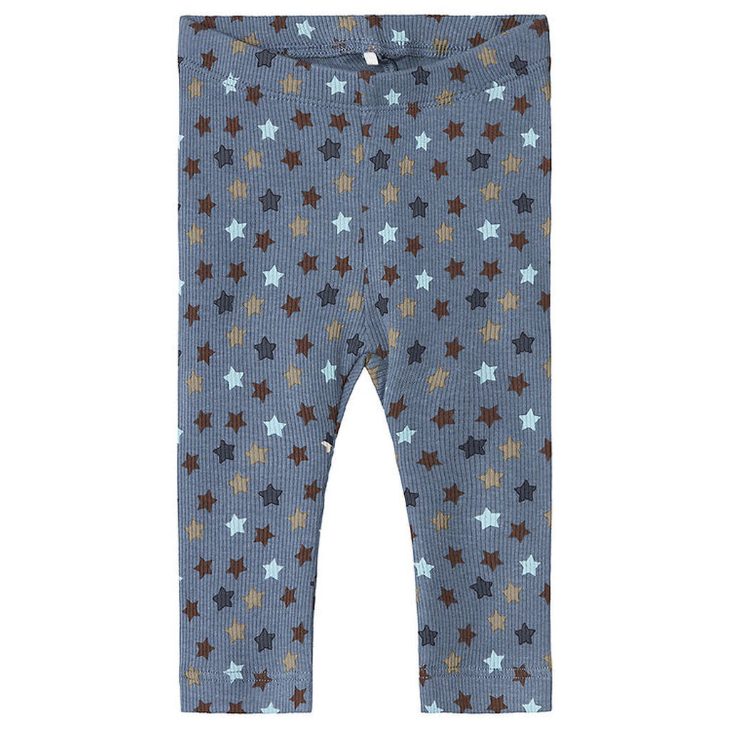 Name It Leggings - Rib - NbmRicco - Flint Stone m. Stjerner