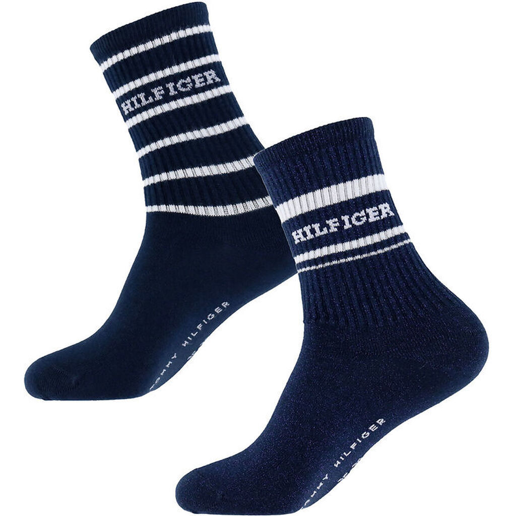 Tommy Hilfiger Strømper - 2-pak - Navy m. Hvid/Glimmer