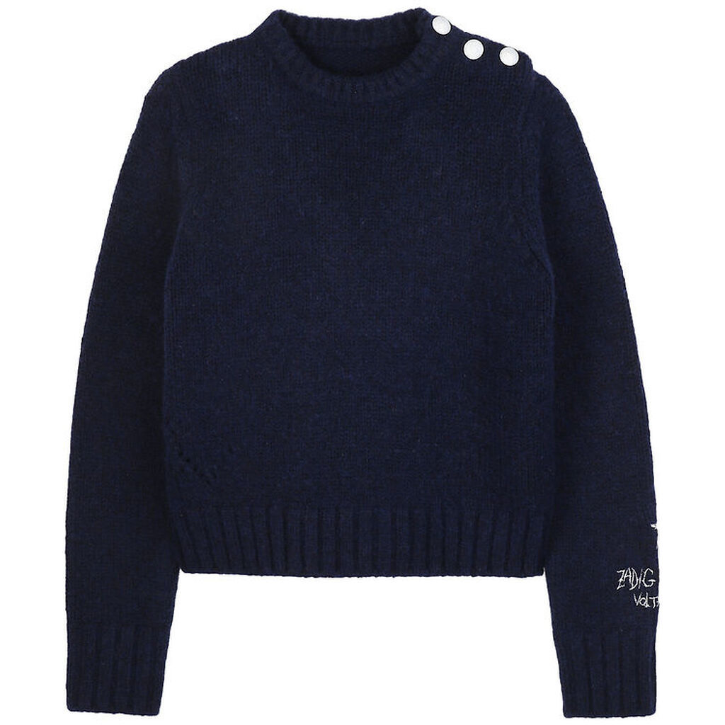 Zadig & Voltaire Bluse - Malta - Uld/Polyamid - Night m. Knapper