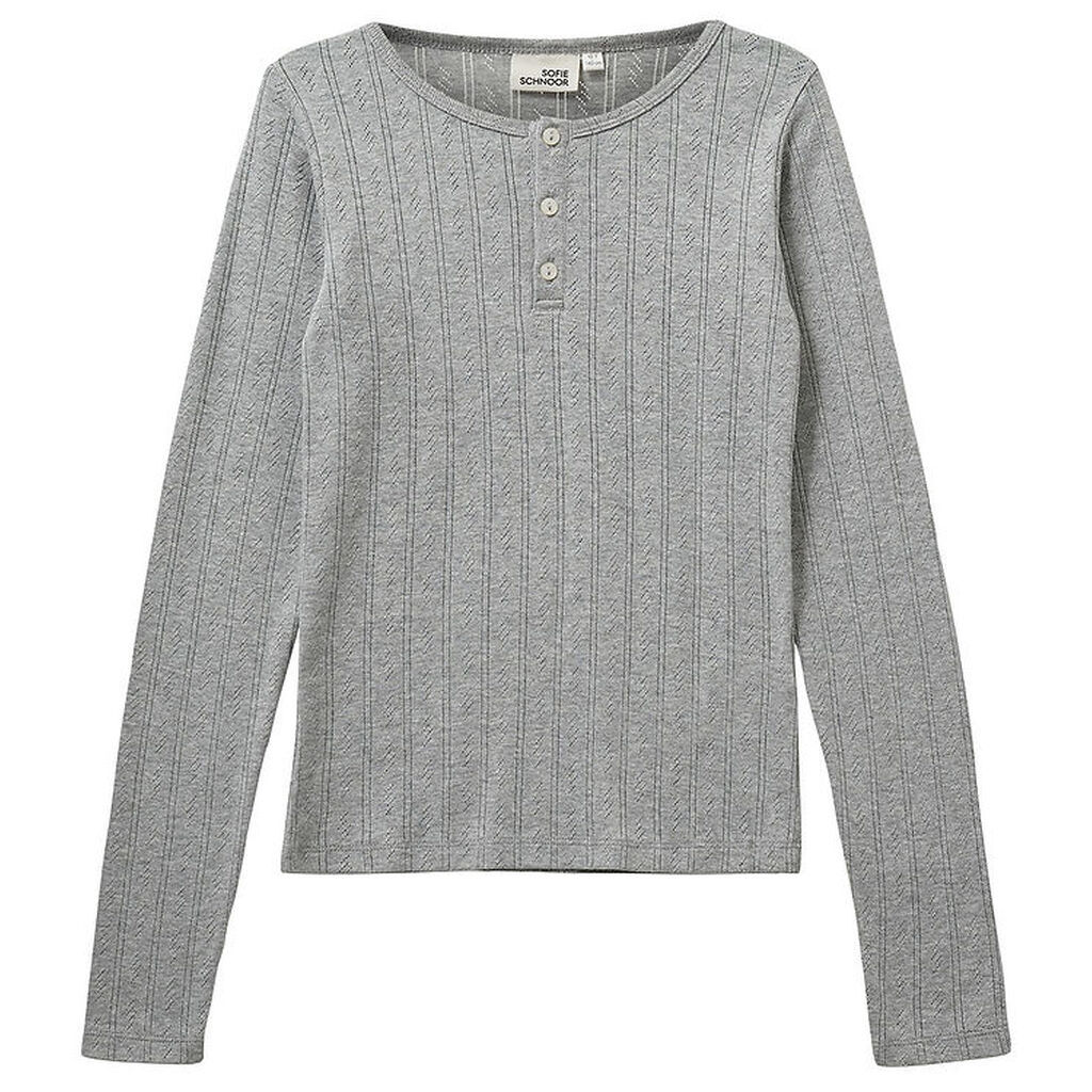 Sofie Schnoor Bluse - PetriciaSY Poientelle - Gråmeleret m. Hulm