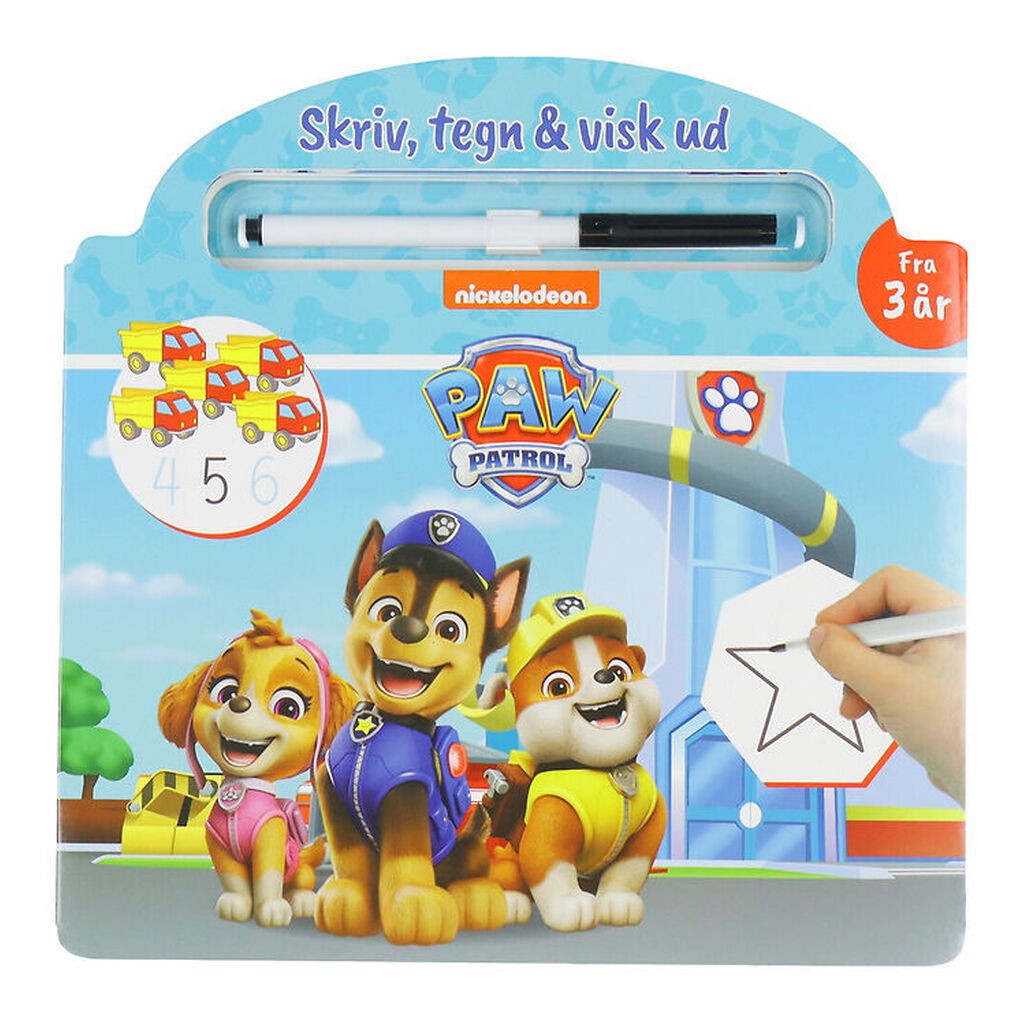 Alvilda Aktivitetsbog - Paw Patrol - Skriv, Tegn & Visk Ud