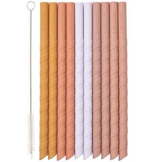 Liewood Sugerør - Silikone - 10 stk - Timoti - Yellow Mellow Mul