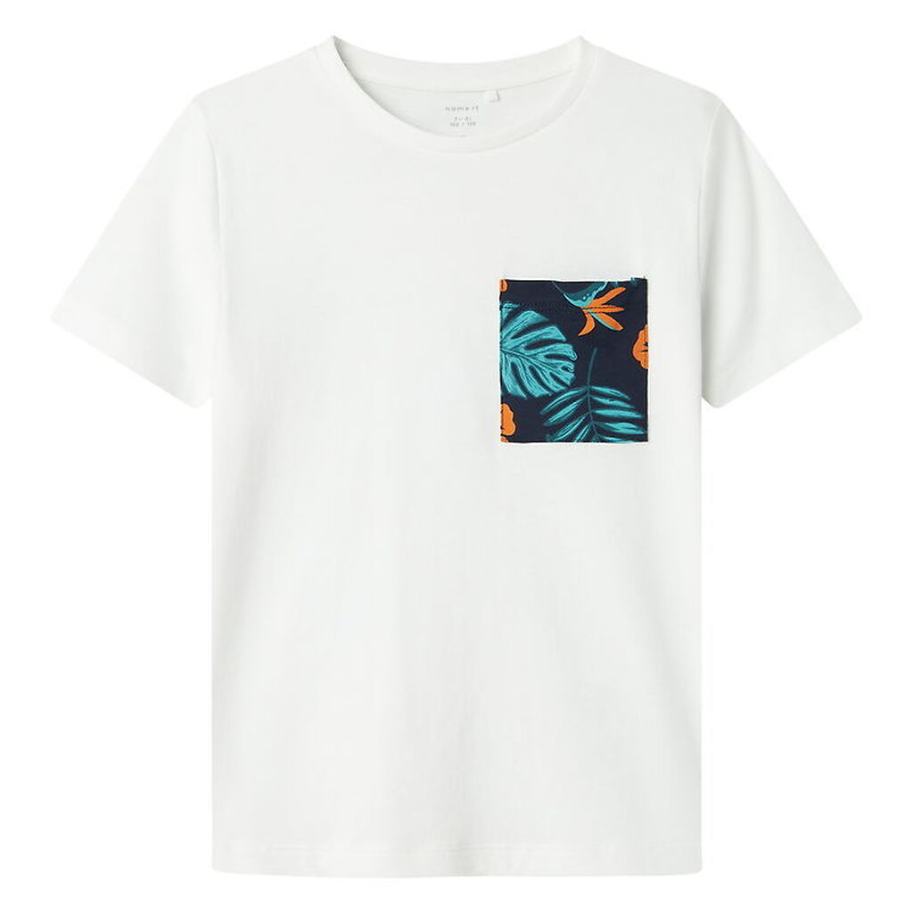 Name It T-shirt - NkmZalo - Bright White/Aop Pocket
