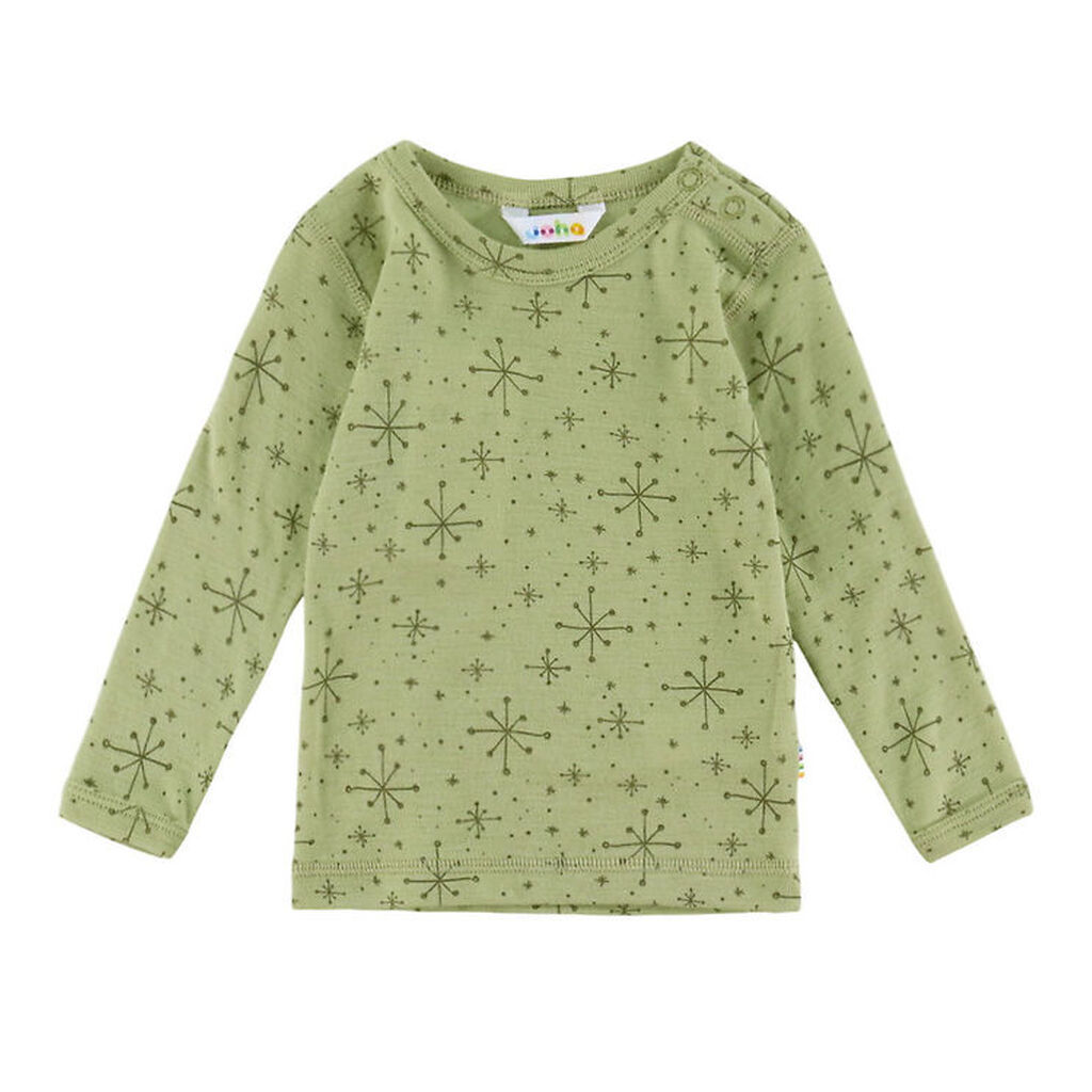 Joha Bluse - Uld - Lys Olive m. Stjerner