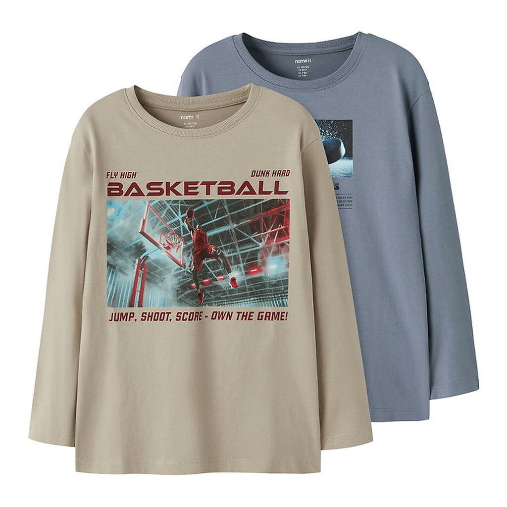 Name It Bluser - 2-pak - NkmVoto - Island Fossil/Flint Stone Hoc