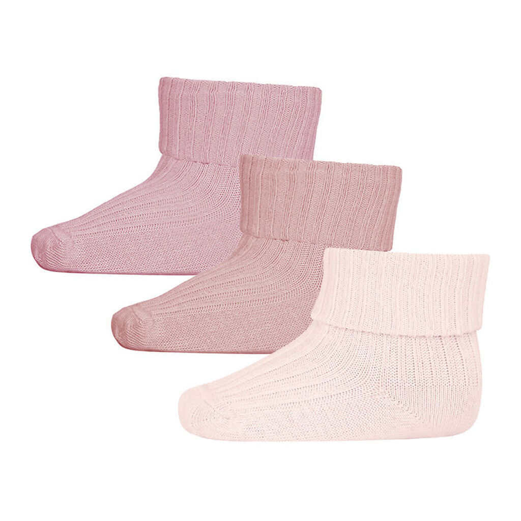 MP Strømper - 3-pak - Rib - Cherry Blossom