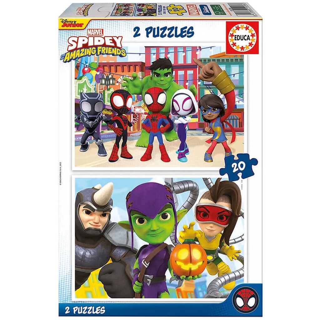 Educa Puslespil - 2x20 Brikker - Spidey & His Amazing Friends