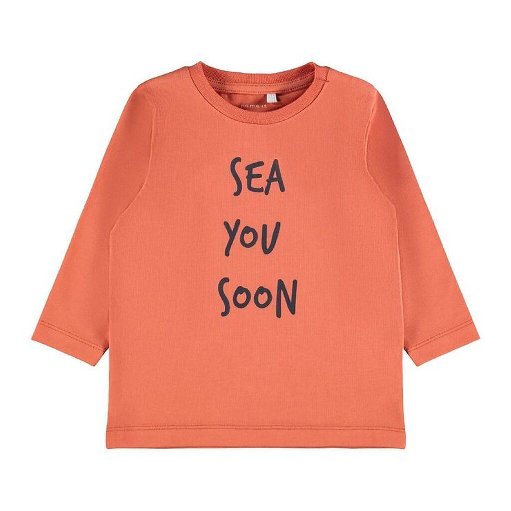 Name It Bluse - NbmFomin - Apricot Brandy m. Tekst