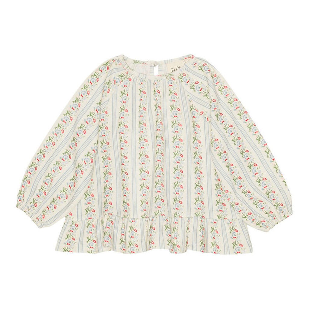 Flöss Bluse - Abigail - Soft White/Bright Blue