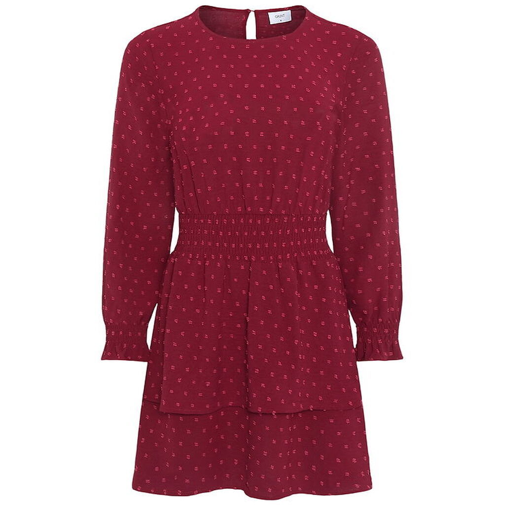 Grunt Kjole - GrSpelug - Dot - Dark Red
