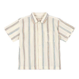 Konges Sløjd Skjorte K/Æ - Vincent - Antique White m. Striber